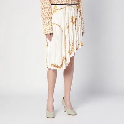 Burberry Woman Midi Skirt Ivory Size 6 Polyester In Metal