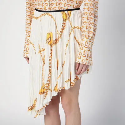 Burberry Woman Midi Skirt Ivory Size 6 Polyester In Metal