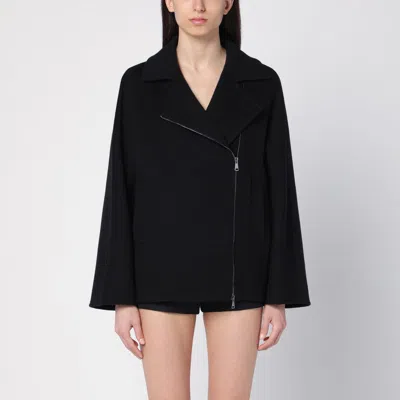 Max Mara Oversized Wool Caban Coat In Black