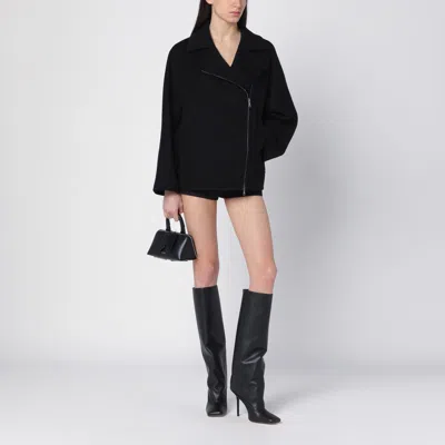 Max Mara Oversized Wool Caban Coat In Black