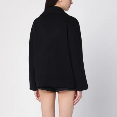 Max Mara Oversized Wool Caban Coat In Black