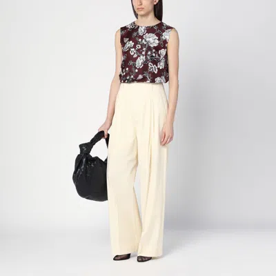 Max Mara Timeless Reversible Patterned Silk Camisole Top In Purple
