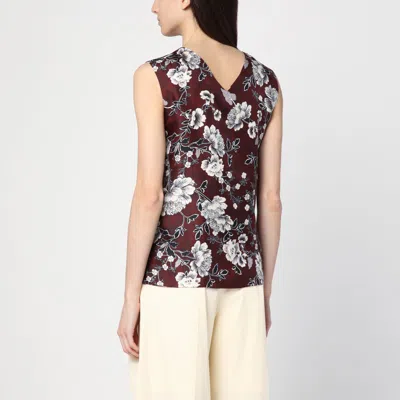 Max Mara Timeless Reversible Patterned Silk Camisole Top In Purple