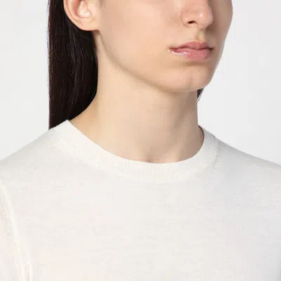 Max Mara Logo Embroidered Crewneck T-shirt In Beige