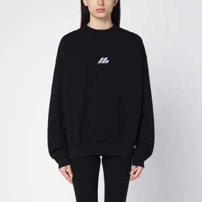 Shop Balenciaga Oversized Black Cotton Sweatshirt With Logo