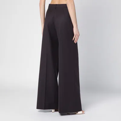 Stella Mccartney Dark Chocolate Wide Leg Pants In Wool In Brown