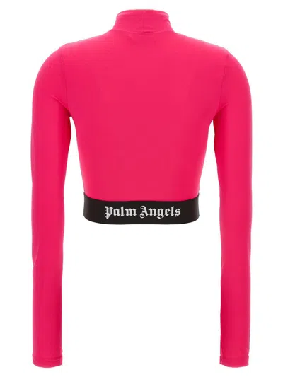 Shop Palm Angels 'classic Logo' Top In Fuchsia