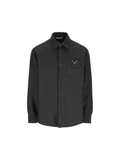 Shop Valentino Garavani Shirts In Black/anthracite