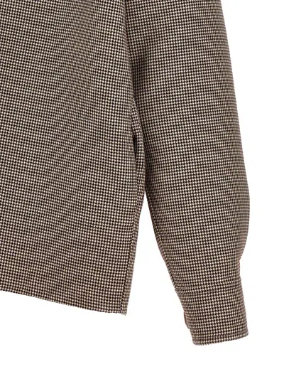 Marni Micro Houndstooth Wool Jacket In Bordeaux