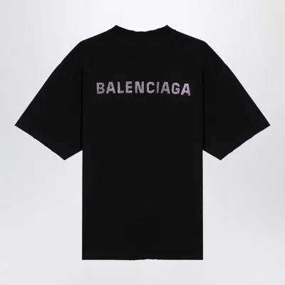 Shop Balenciaga Back Jersey T-shirt In Black