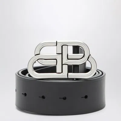 Shop Balenciaga Bb Extra Large Calfskin Belt In Black