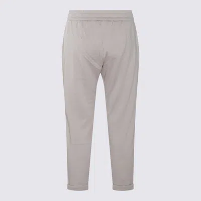 Brunello Cucinelli White Pants With Elastic Drawstring Waist And Monile Detail On The Pockets In Quarzo