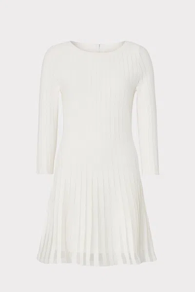 Milly Tabitha Sheer Godet Mini Dress In Ecru