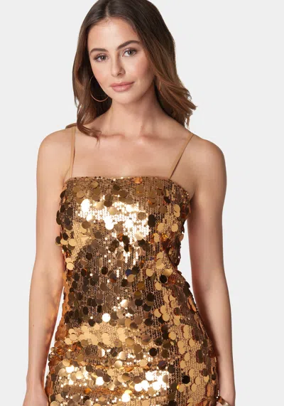 Bebe Paillette Sequin Slip Dress In Blue