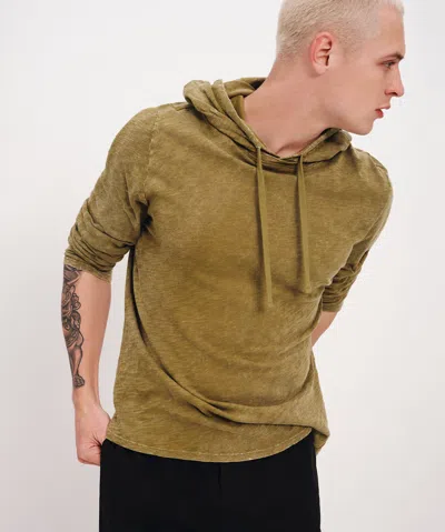 Atm Anthony Thomas Melillo Slub Jersey With Chroma Wash Long Sleeve Hoodie In Juniper