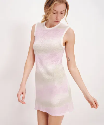 Atm Anthony Thomas Melillo Watercolor Stripe Slub Jersey Sleeveless Mini Muscle Dress In Watercolor Stripe