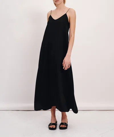 Atm Anthony Thomas Melillo Silk Charmeuse Sleeveless Dress In Black
