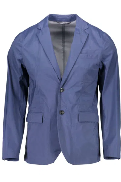 Gant Blue Nylon Men Jacket In Blue