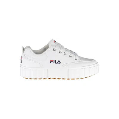 Fila Chic White Wedge Sneakers With Embroidered Detail In White