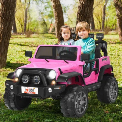 Hivvago 12v 2-seater Ride On Car Truck With Remote Control And Storage Room-white
