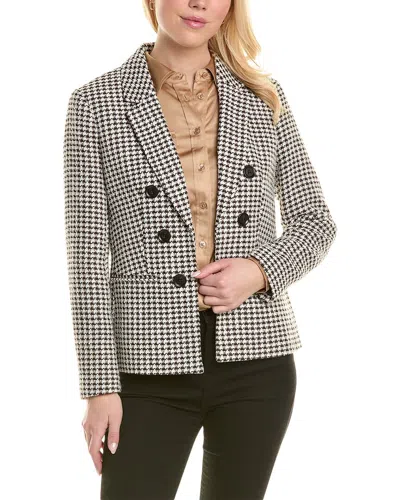 Shop Jones New York Tweed Faux Double-breasted Jacket In Grey