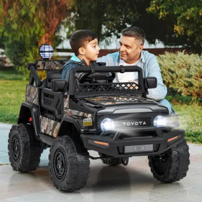Hivvago 12v 7ah Licensed Toyota Fj Cruiser Electric Car With Remote Control-black