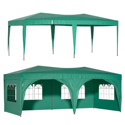 Simplie Fun 10'x20' Pop Up Canopy Outdoor Portable Party Folding Tent With 6