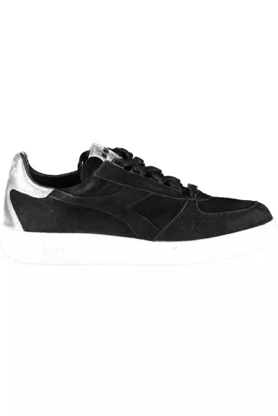 Diadora Black Fabric Sneaker In Black