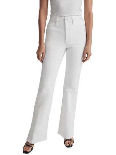 Madewell Womens Knit Denim Flared Jeans In White