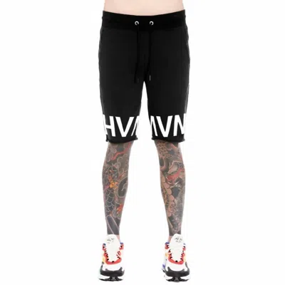 Hvman Logo French Terry Sweat Shorts In Black