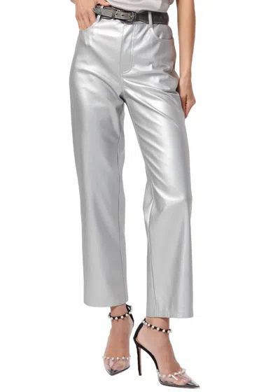 Cami Nyc Hanie Vegan Leather Pant In Silver In Silver