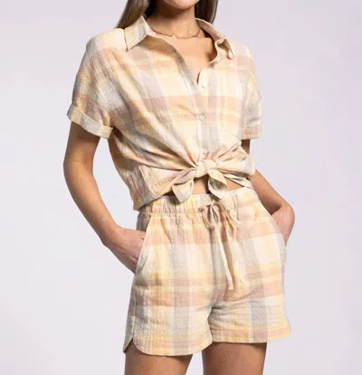 Thread & Supply Pearl Shirt In Yellow/clay Plaid In Multi