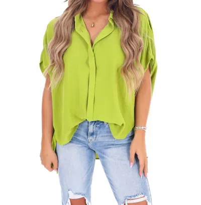 Umgee Nothing On You Button Down Top In Pear In Multi