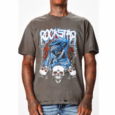 Rockstar Original Ozzy Oversized Graphic T Shirt In Dark Grey In Grey