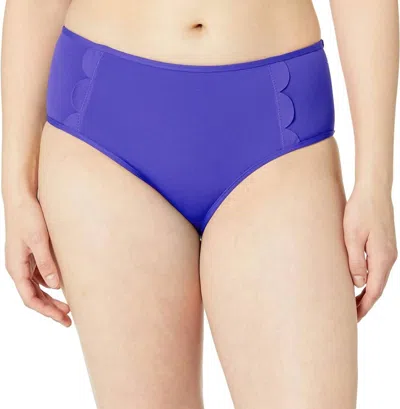 Seafolly Petal Edge Mid Rise Bottom In Reflex Blue In Multi