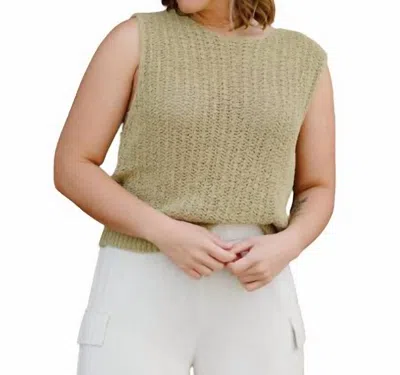 By Together Cielo Vest Top In Olive In Green