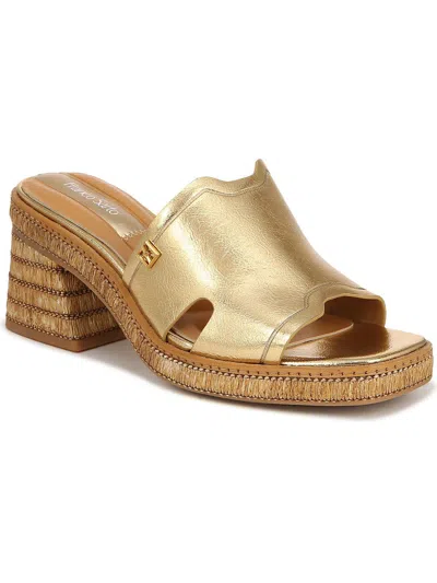 Franco Sarto Florence Wedge Slide Sandal In Gold