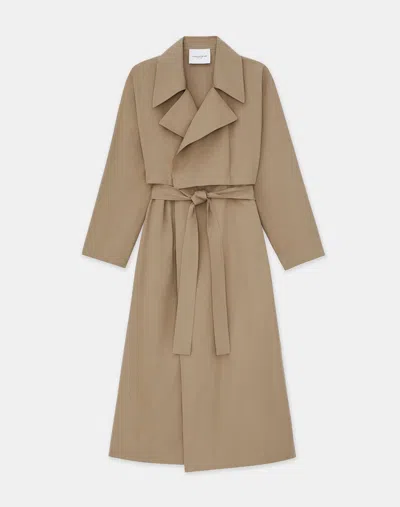 Lafayette 148 Cotton Twill Convertible Trench Coat In Multi