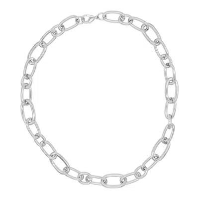 Adornia Silver Plated Chunky Link Necklace In Silver