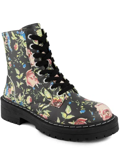 Sugar Sgr-kaedy Womens Moto Short Combat & Lace-up Boots In Multi