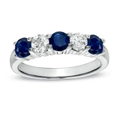 Diana M Jewels 1.26cttw Sapphire And Diamond Ring Set In 14k Gold In White