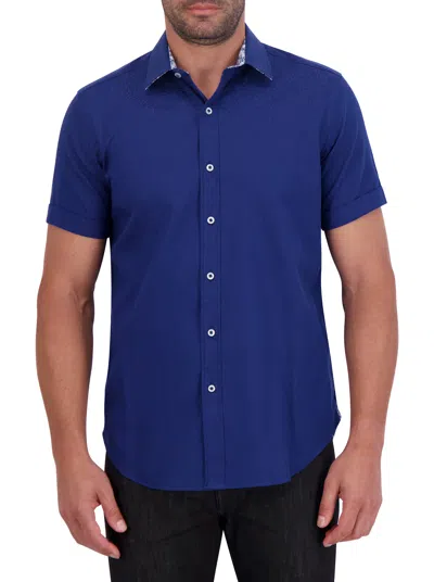 Robert Graham Windsor 2 Short Sleeve Button Down Shirt In Navy