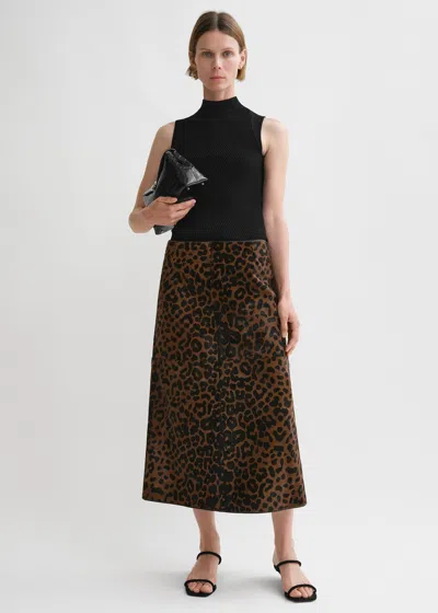 Totême Zeron Leopard-print Leather Skirt In Leopard