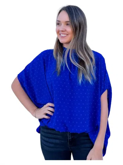 Ivy Jane Clip Dot Bow Back Top In Royal In Blue