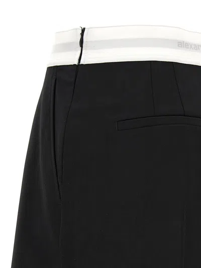 Alexander Wang High Waisted Pleated Short With Logo Elastic Clothing In Black