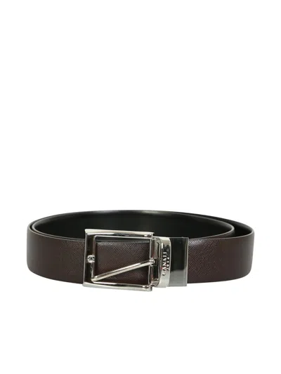 Shop Canali Belts In Black