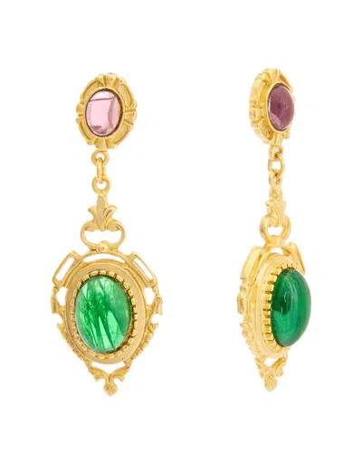Ben-amun 24k Plated Earrings In Green