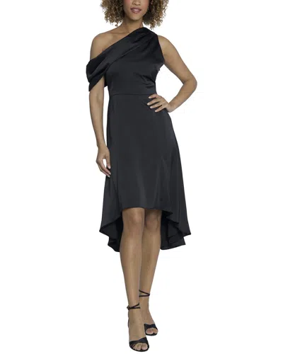 Maggy London Heavy Charmeuse Midi Dress In Black