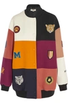 STELLA MCCARTNEY Embroidered patchwork wool-blend bomber jacket