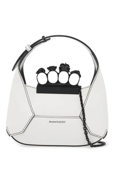 Alexander Mcqueen Mini Jewelled Handbag In Soft Ivory